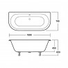 Brockley Freestanding Traditional Bath - 1700mm (L) x 745mm (W) x 650mm (D) - Corbel Leg Set - Technical Drawing