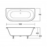 Brockley Freestanding Traditional Bath - 1700mm (L) x 745mm (W) x 650mm (D) - Deacon Leg Set - Technical Drawing