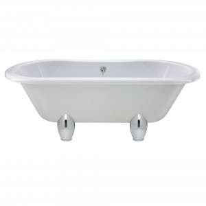 Kingsbury Double Ended Freestanding Traditional Bath with Chrome Feet - 1700mm(l) x 745mm(w) x 650mm(h)