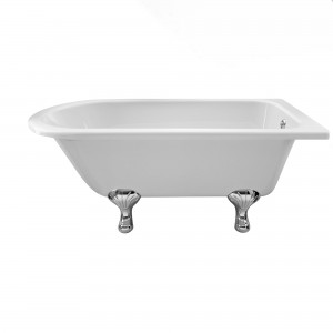Kingsbury Single Ended Freestanding Corner Traditional Bath with Chrome Feet - 1500mm(l) x 750mm(w) x 470mm(h)