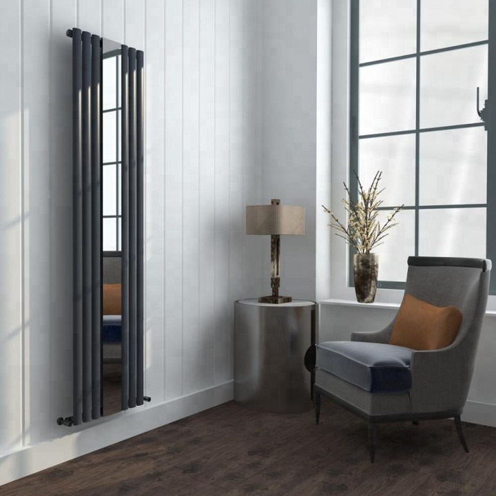 499mm (w) x 1800mm (h) Brecon Anthracite Mirror Radiators