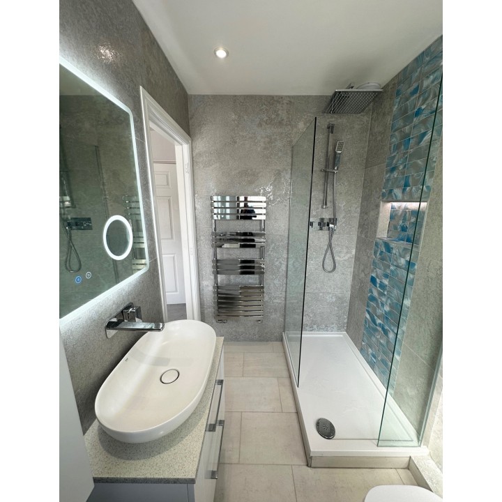 500mm (w) x 1200mm (h) Castell Chrome Heated Towel Rail