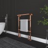 673mm (w) x 963mm (h) "Old Colwyn" Copper & White Traditional Floor Standing Towel Rail Radiator - Insitu