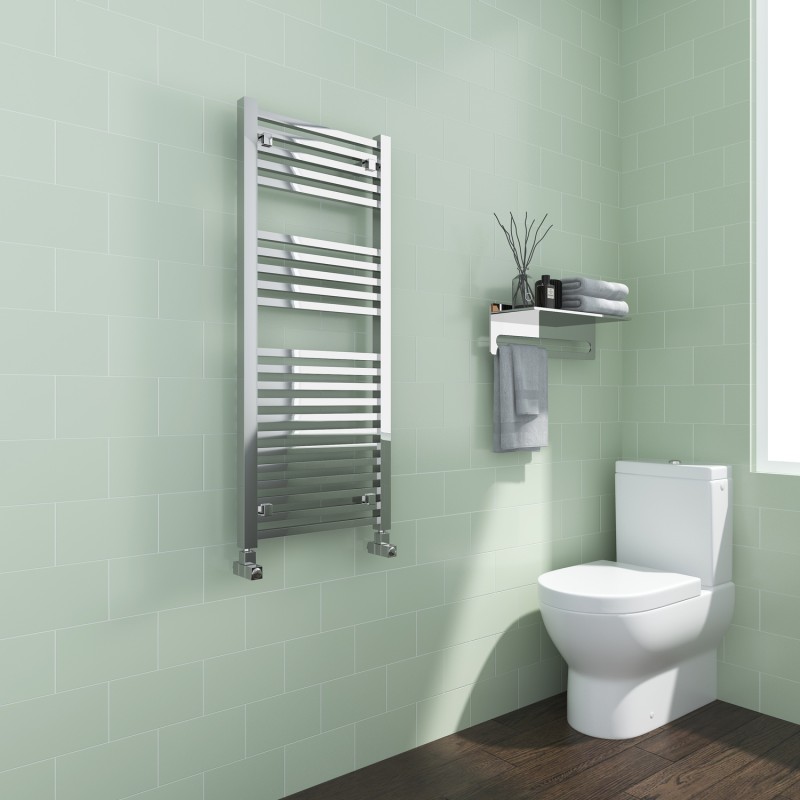 500mm (w) x 1200mm (h) "Atlas" Chrome Designer Towel Rail - close up