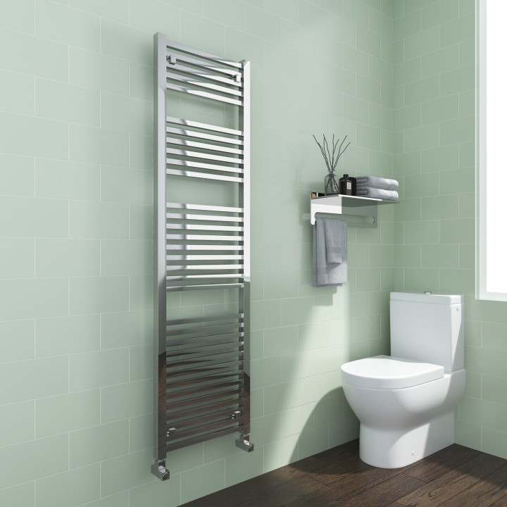 500mm (w) x 1800mm (h) "Atlas" Chrome Designer Towel Rail - Close up