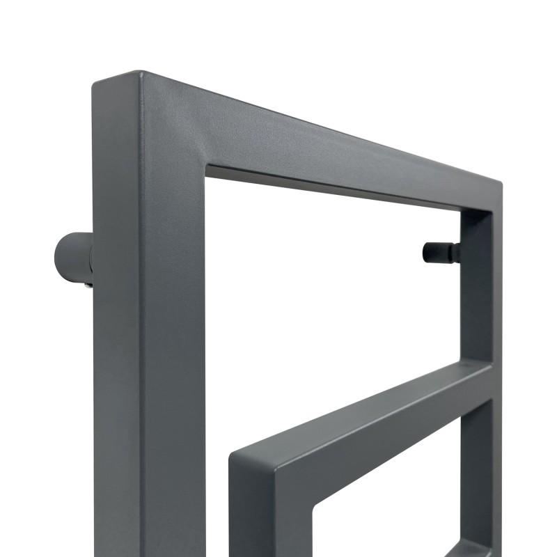 520mm (w) x 1460mm (h) "Ramona" Anthracite Designer Radiator, Towel Rail - close up