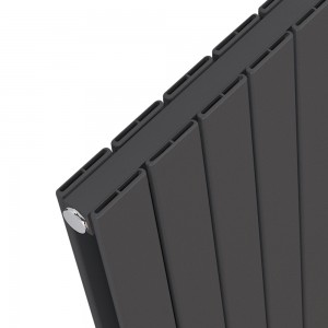 588mm (w) x 600mm (h) "Corwen" Double Panel Anthracite Horizontal Aluminium Radiator