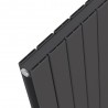 558mm (w) x 600mm (h) "Corwen" Double Panel Anthracite Vertical Aluminium Radiator - Insitu