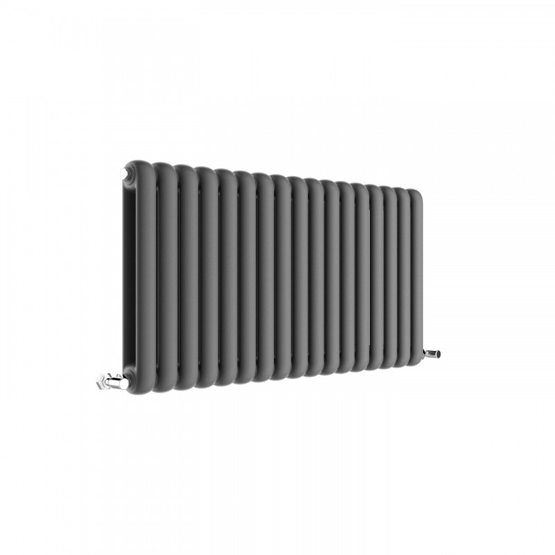 1032mm (w) x 600mm (h) "Elias" Anthracite Horizontal Column Radiator (17 Sections)