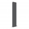 318mm (w) x 1800mm (h) "Elias" Anthracite Vertical Column Radiator (5 Sections)