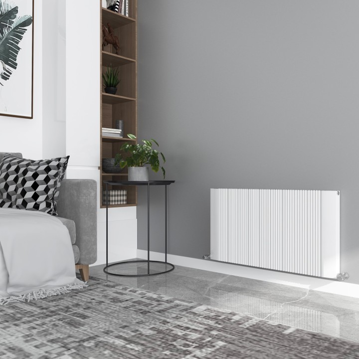1030mm (w) x 500mm (h) Cariad Aluminium White Radiator