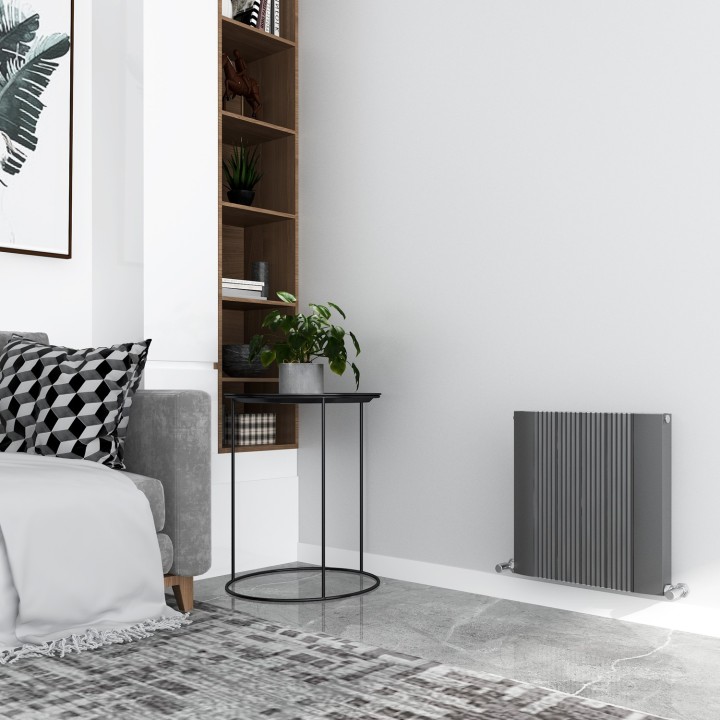 560mm (w) x 500mm (h) Cariad Aluminium Anthracite Radiator