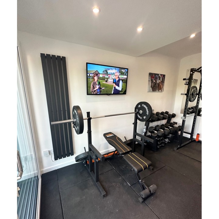 360mm (w) x 1850mm (h) Corwen Black Vertical Radiator