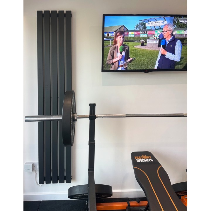 360mm (w) x 1850mm (h) Corwen Black Vertical Radiator