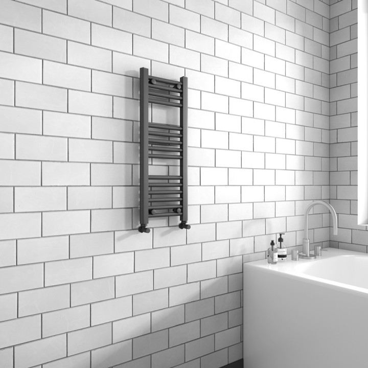 300mm x 800mm Straight Anthracite Designer Heated Towel Rail