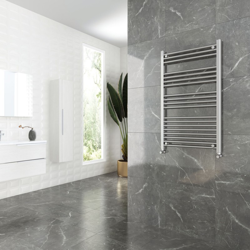 600mm (w)  x 1000mm (h) "Straight Chrome" Towel Rail - Insitu