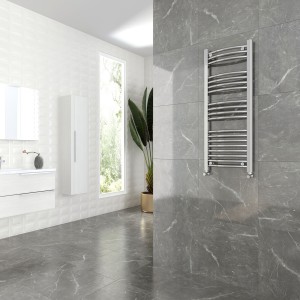400mm (w)  x 1000mm (h) Curved Chrome Towel Rail