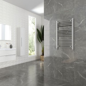 500mm (w) x 800mm (h) Curved Chrome Towel Rail