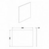 Square Shower Bath End Panel - Technical Drawing