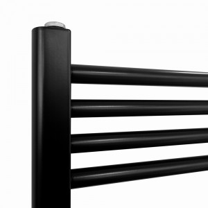 500mm (w) x 1200mm (h) "Straight Black" Towel Rail