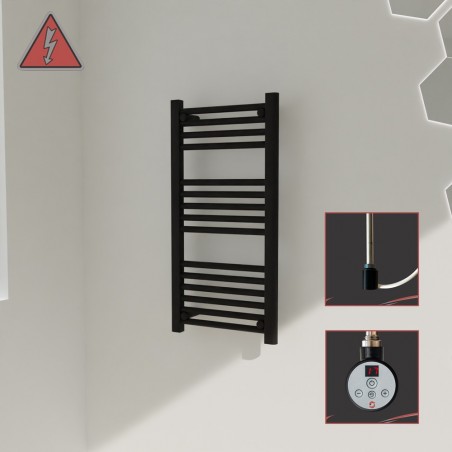 400mm (w) x 800mm (h) Electric Black Towel Rail