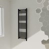 400mm (w) x 1200mm (h) Electric Black Towel Rail Single Heat