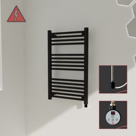 500mm (w) x 800mm (h) Electric Black Towel Rail