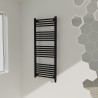 500mm (w) x 1200mm (h) Electric Black Towel Rail Single Heat