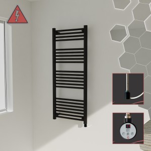 500mm (w) x 1200mm (h) Electric Black Towel Rail