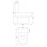 Ambrose Semi Flush to Wall Toilet - Technical Drawing