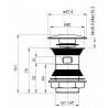 Push Button Basin Waste - Chrome - Technical Drawing