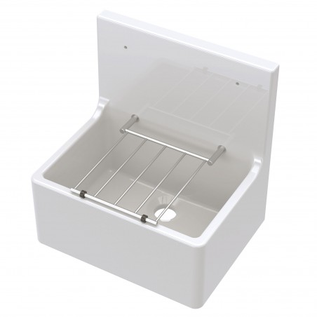 Fireclay Cleaner Sink with Grid 515mm x 535mm x 393mm