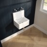 Fireclay Cleaner Sink with Grid 515mm x 535mm x 393mm - Insitu