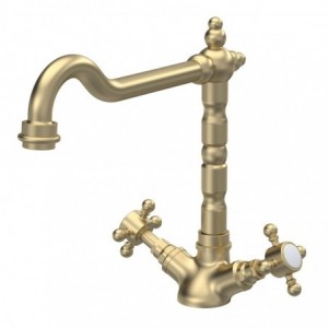 French Classic Mono Sink Mixer Tap - Brushed Brass