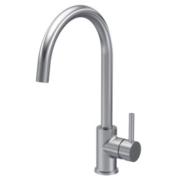 Lachen Mono Basin Single Lever Round Basin Tap - Brushed Nickel