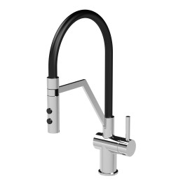 Ravi Mono Basin Single Lever Round Basin Tap & Rinser - Chrome