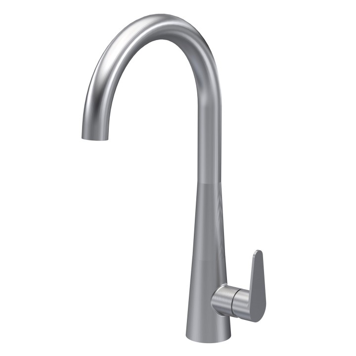 Taps Samir Mono Basin Single Lever Round Basin Tap & Rinser - Brushed Nickel