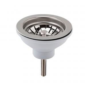 Fireclay Sinks Pull Out Basket Strainer Waste without Overflow 90mm - Chrome