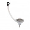 Fireclay Sinks Pull Out Basket Strainer Waste with Overflow, 90mm - Chrome