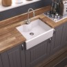 Fireclay Butler Sink with Tap Ledge 595 x 450 x 220mm - Insitu