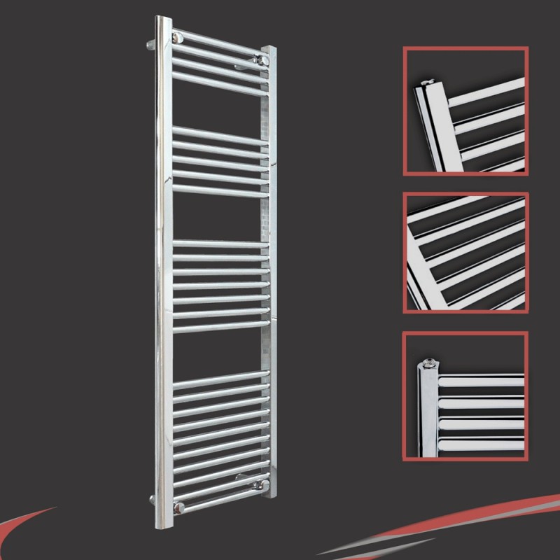 400mm  x 1400mm Straight Chrome Towel Rail