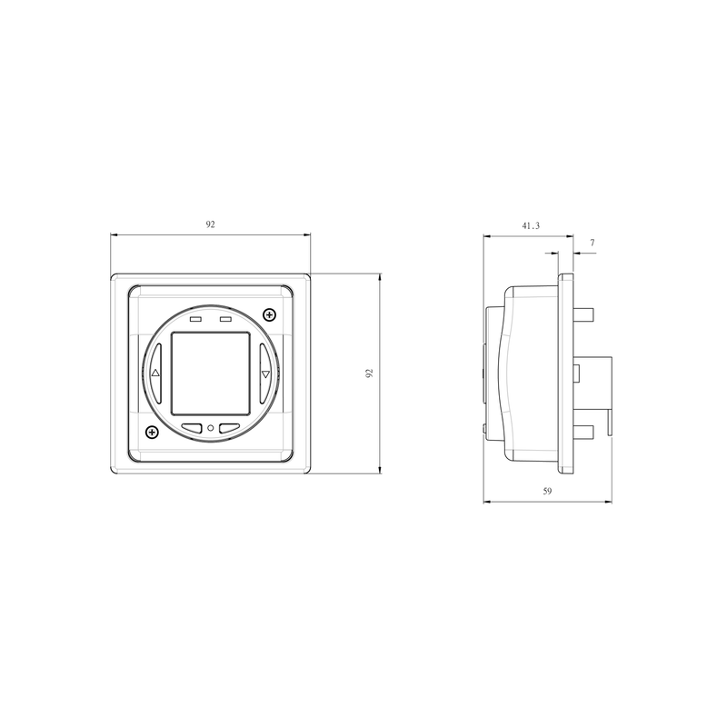 Digital 7 Day "On / Off" Timer - Technical Drawing