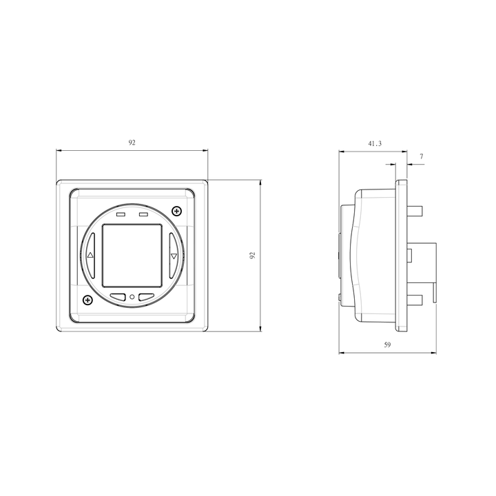Digital 7 Day "On / Off" Timer - Technical Drawing