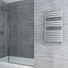 500mm (w) x 800mm (h) "Castell" Electric Chrome Designer Towel Rail (Single Heat or Thermostatic Option) - Insitu