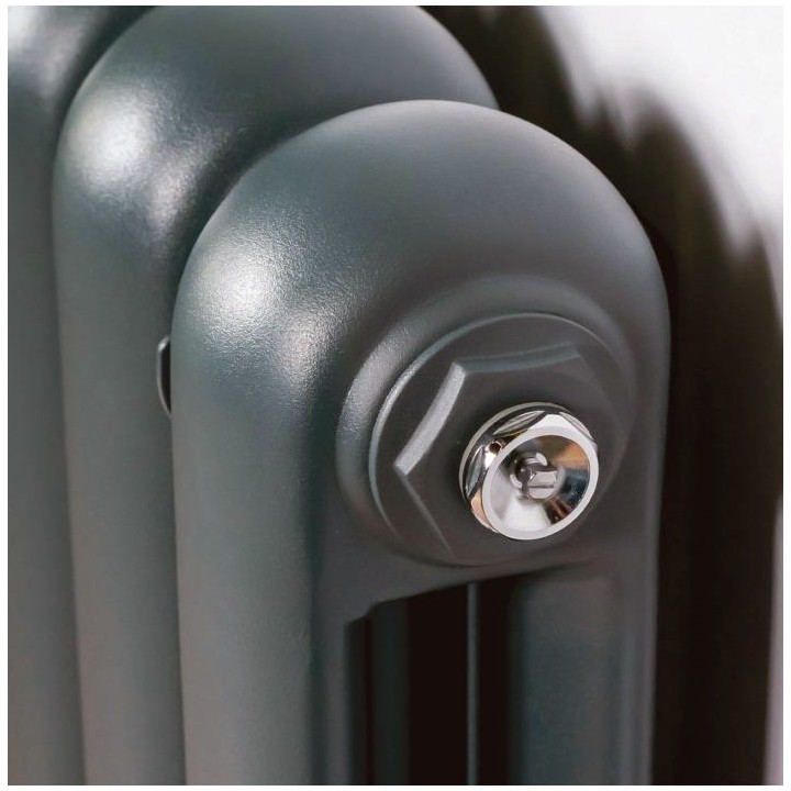 853mm (w) x 600mm (h) "Elias" Anthracite Horizontal Column Radiator (14 Sections) - Insitu