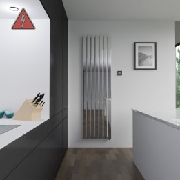 Corwen Chrome Electric Vertical Radiators (9 Sizes - Single Heat or Thermostatic Option)