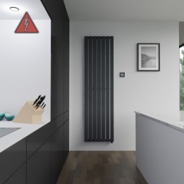Corwen Black Electric Vertical Radiators (9 Sizes - Single Heat or Thermostatic Option)
