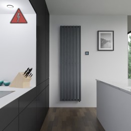 Corwen Anthracite Flat Panel Electrical Vertical Radiators