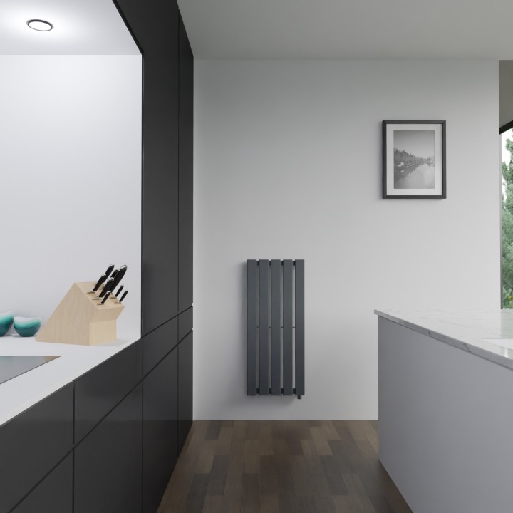 360mm(w) x 850mm(h) Corwen Anthracite Electric Flat Panel Vertical Radiator