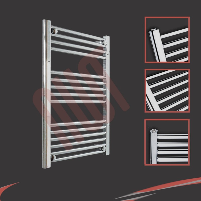 600mm  x 800mm Straight Chrome Towel Rail